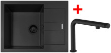 Sinks AMANDA 650 BL Nanoblack + COMFORTA Nanoblack 